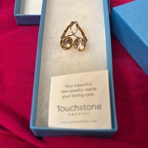 Touchstone Crystal Gold Filigree Earrings